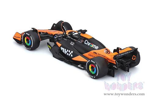 Bburago Formula Racing - McLaren MCL38 Miami Grand Prix Oscar Piastri #81 Formula One F1 (2024) (1/43 scale diecast model car, Black/Orange) 01933/81
