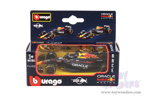 Bburago Formula Racing - 36-Pack Oracle Red Bull Racing RB20 Sidekick Formula One F1 (2024) with Power Wing (1/43 scale diecast model car, Black) 01933-RBULL