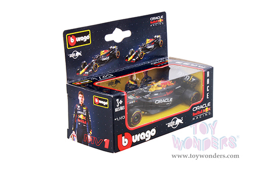Bburago Formula Racing - 36-Pack Oracle Red Bull Racing RB20 Sidekick Formula One F1 (2024) with Power Wing (1/43 scale diecast model car, Black) 01933-RBULL