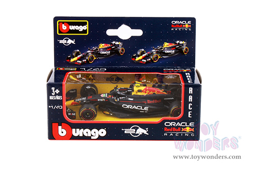 Bburago Formula Racing - 36-Pack Oracle Red Bull Racing RB20 Sidekick Formula One F1 (2024) with Power Wing (1/43 scale diecast model car, Black) 01933-RBULL