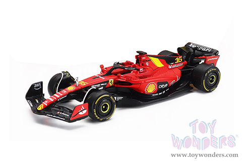 Bburago Formula Racing - 36-Pack Ferrari SF-24 Sidekick Formula One F1 (2024) with Power Wing (1/43 scale diecast model car, Red) 01993-FERR