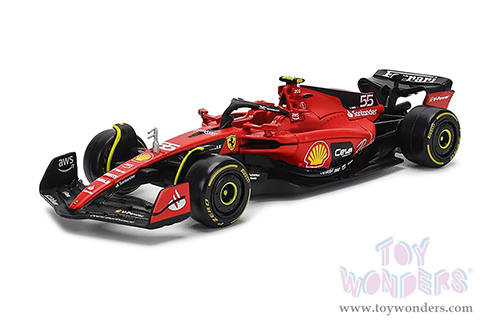 Bburago Formula Racing - 36-Pack Ferrari SF-24 Sidekick Formula One F1 (2024) with Power Wing (1/43 scale diecast model car, Red) 01993-FERR