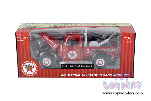 Texaco - Texaco Ford Tow Truck (1940, 1/18 scale diecast model car, Red w/Black) 0607R