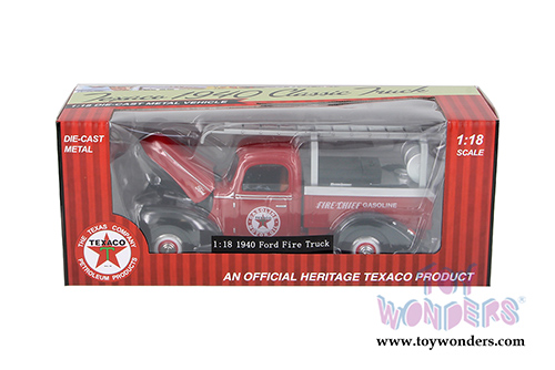 Texaco - Texaco Ford Fire Truck (1940, 1/18 scale diecast model car, Red w/Black) 0608R