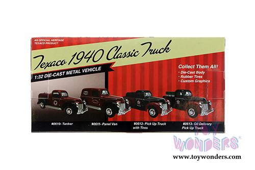 Texaco - Texaco Ford Pick-Up Truck with Oil Barrels (1940, 1/32 scale diecast model car, Red w/Black) 0613BK