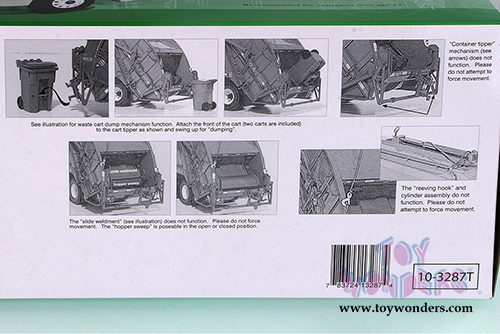 First Gear Waste Management - Freightliner M-2 Rear Load Refuse Truck with Bins (1/34 scale diecast model car, White) 10-3287T/6