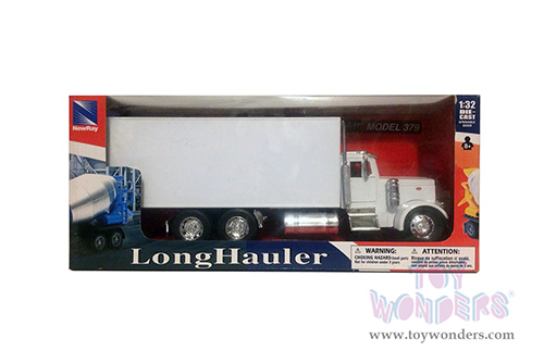 New Ray - Long Hauler Peterbilt&reg; 379 Box Truck (1/32, diecast model car, White) 10243