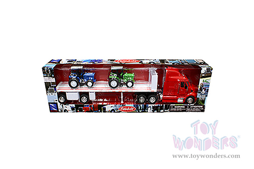 New Ray - Peterbilt&reg; 387 Flatbed with Farm Tractors (1/32, scale diecast model car, Asstd.) 10283A
