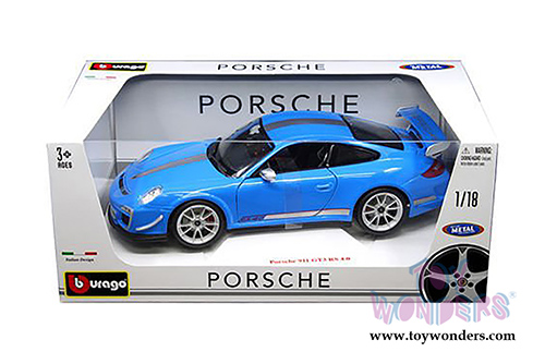 BBurago - Porsche 911 GT3 RS 4.0 Hardtop (1/18 scale diecast model car, Blue) 11036BU