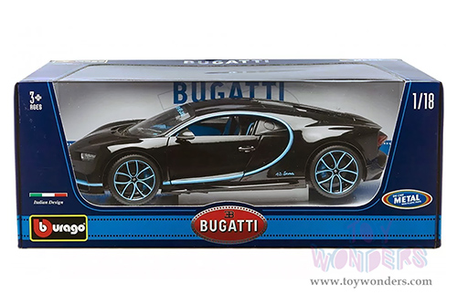 BBurago - Bugatti Chiron Hardtop (2016, 1/18 scale diecast model car, Black) 11040BK