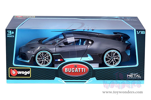 BBurago - Bugatti Divo Hardtop (1/18 scale diecast model car, Blue/Matte Black) 11045BU
