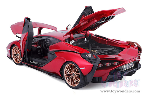 BBurago - Lamborghini Sián FKP 37 Hardtop (1/18 scale diecast model car, Metallic Red) 18-11046R