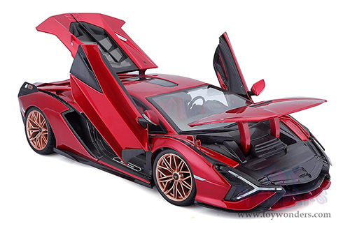 BBurago - Lamborghini Sián FKP 37 Hardtop (1/18 scale diecast model car, Metallic Red) 18-11046R