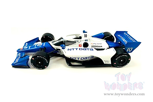 Greenlight - NTT IndyCar Series #10 Alex Palou / Chip Ganassi Racing, NTT DATA (Road Course Configuration) (2021, 1/18 scale diecast model car, White/Blue) 11125