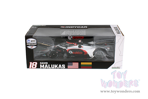 11158 Greenlight 2022 NTT IndyCar Series #18 David Malukas Dale Coyne Racing model diecast car window box package