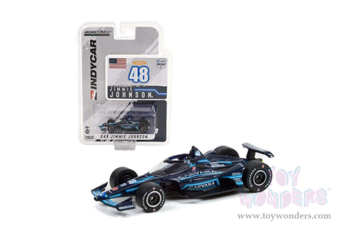 Greenlight - NTT IndyCar Series #48 Jimmie Johnson / Chip Ganassi Racing, Carvana 'Drive the Vote' GMR Grand Prix Blue Steel Livery (2021, 1/64 scale diecast model car, Black/Blue) 11518/48