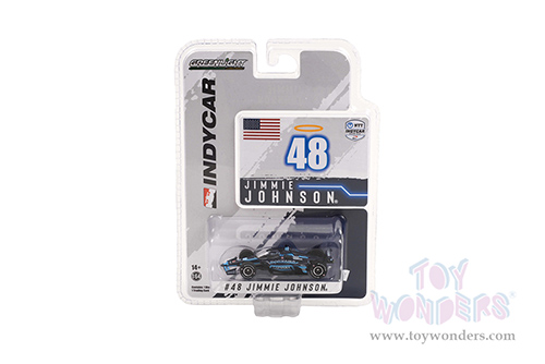 Greenlight - NTT IndyCar Series #48 Jimmie Johnson / Chip Ganassi Racing, Carvana 'Drive the Vote' GMR Grand Prix Blue Steel Livery (2021, 1/64 scale diecast model car, Black/Blue) 11518/48