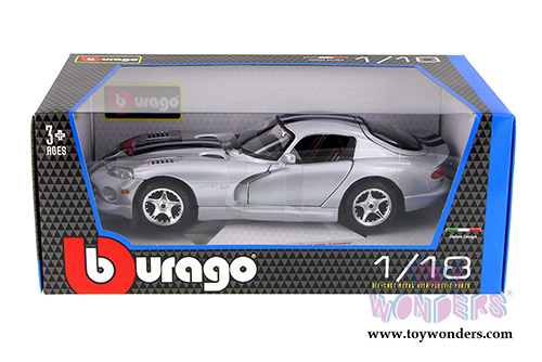 BBurago - Dodge Viper GTS Coupe Hardtop (1/18 scale diecast model car, Silver) 12041SV