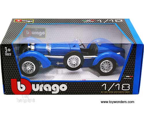 BBurago - Bugatti Type 59 Convertible (1934, 1/18 scale diecast model car, Blue) 12062