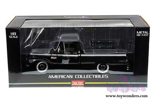 Sun Star USA - Ford F-100 Custom Cab Pickup (1965, 1/18 scale diecast model car, Raven Black) 1273BK
