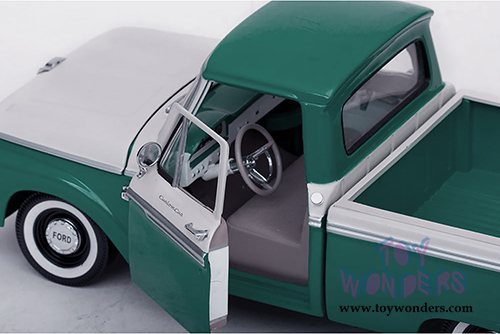 Sun Star USA - Ford F-100 Custom Cab Pickup (1965, 1/18 scale diecast model car, Wimbledon White/Holly Green) 1274GN