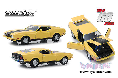 Greenlight Hollywood - Eleanor&reg; Ford Mustang Mach 1 Gone in 60 seconds (1973, 1/18 scale diecast model car, Yellow) 12910