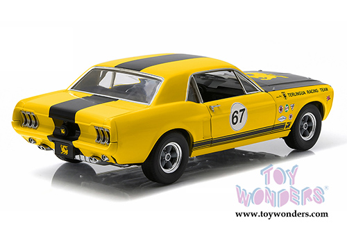 Greenlight Racing Tribute - Ford Mustang Hardtop #67 Terlingua Racing Team (1967, 1/18 scale diecast model car, Yellow w/ Black Stripes) 12934