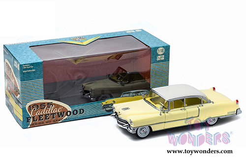 Greenlight - Cadillac Fleetwood S60 Hardtop (1955, 1/18 scale diecast model car, Yellow) 12937
