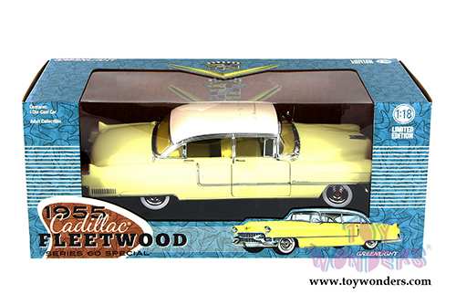 Greenlight - Cadillac Fleetwood S60 Hardtop (1955, 1/18 scale diecast model car, Yellow) 12937