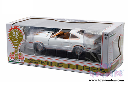 Greenlight - Ford Mustang II King Cobra T-Top (1978, 1/18 scale diecast model car, White with Gold) 12939