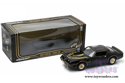 Greenlight - Smokey & the Bandit II Pontiac Trans AM T-Top (1980, 1/18 scale diecast model car, Black/Gold) 12944