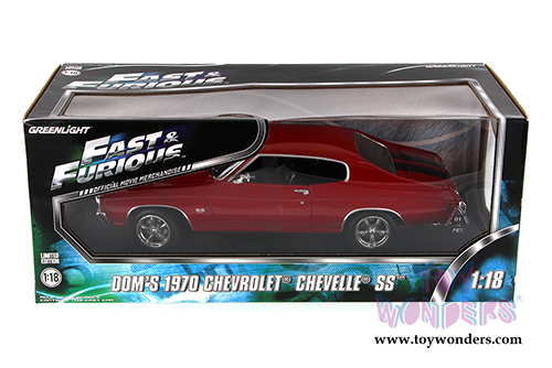 Greenlight Fast & Furious - Dom's Chevrolet Chevelle SS Hard Top (1970, 1/18 scale diecast model car, Red) 12945