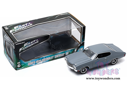 Greenlight Fast & Furious - Dom's Chevrolet Chevelle SS Hard Top (1970, 1/18 scale diecast model car, Grey) 12946