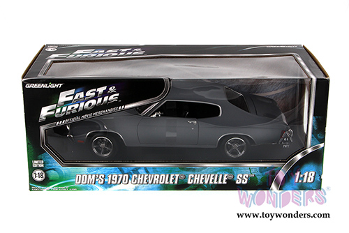 Greenlight Fast & Furious - Dom's Chevrolet Chevelle SS Hard Top (1970, 1/18 scale diecast model car, Grey) 12946