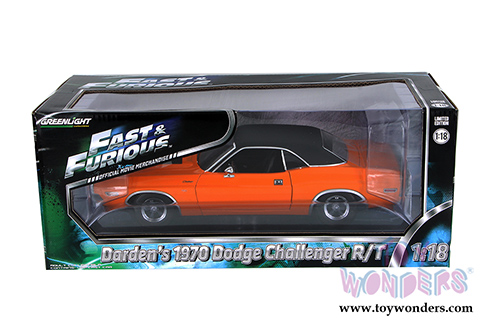 Greenlight Fast & Furious - Darden's Dodge Challenger Hard Top (1970, 1/18 scale diecast model car, Orange) 12947