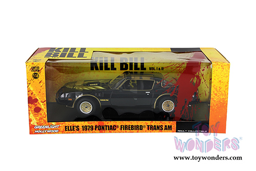 Greenlight Hollywood - Elle's Pontiac&reg; Firebird&reg; Trans Am - Kil Bill Vol. I & II T-Top (1979, 1/18 scale diecast model car, Black w/Gold) 12951
