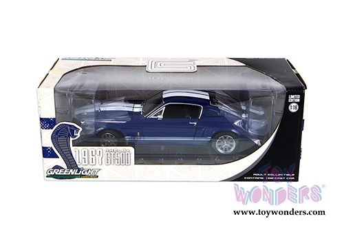 Greenlight - Shelby GT500 Hard Top (1967, 1/18 scale diecast model car, White w/ Blue Stripes) 12953
