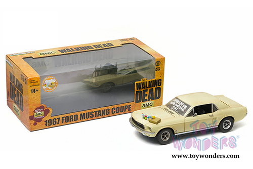 Greenlight - The Walking Dead Ford Mustang Coupe "Sophia Message Car" (1967, 1/18 scale diecast model car, Yellow) 12958