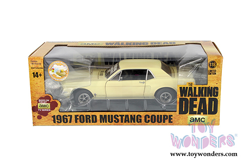 Greenlight - The Walking Dead Ford Mustang Coupe "Sophia Message Car" (1967, 1/18 scale diecast model car, Yellow) 12958