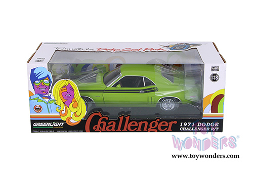 Greenlight - Dodge Challenger R/T Hemi Hard Top (1971, 1/18 scale diecast model car, Green Go) 12960