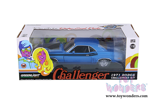 Greenlight - Dodge Challenger R/T Hemi Hard Top (1971, 1/18 scale diecast model car, Blue) 12961
