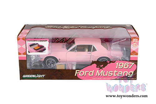 Greenlight - Ford Mustang Coupe with Luggage Rack Hard Top (1967, 1/18 scale diecast model car, Playboy Pink) 12966