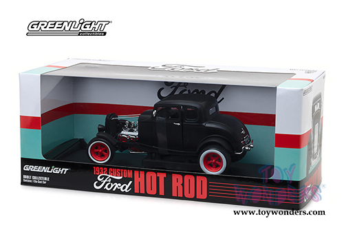 Greenlight - Custom Ford Hot Rod (1932, 1/18 scale diecast model car, Matte Black) 12975