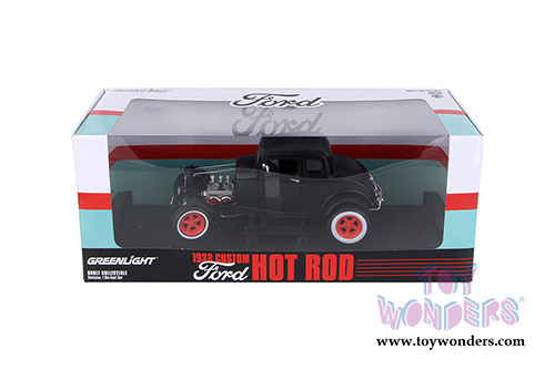 Greenlight - Custom Ford Hot Rod (1932, 1/18 scale diecast model car, Matte Black) 12975