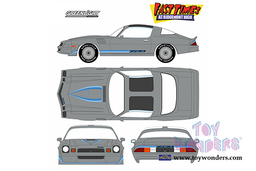 Greenlight -  Chevrolet&reg; Camaro&reg; Z/28 T-Top "Fast Times at Ridgemont High" Movie (1979, 1/18 scale diecast model car, Gray) 12986