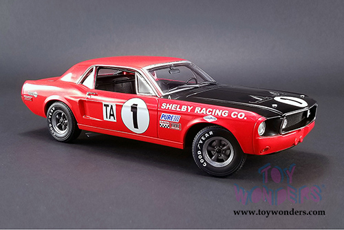 Acme - Jerry Titus & Ronnie Bucknum Ford Shelby Mustang GT-350 #1 1968 Daytona Class 24hr Road Race Championship (1968, 1/18 scale diecast model car, Red) 12988