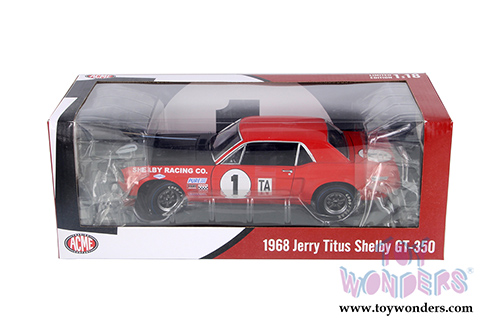Acme - Jerry Titus & Ronnie Bucknum Ford Shelby Mustang GT-350 #1 1968 Daytona Class 24hr Road Race Championship (1968, 1/18 scale diecast model car, Red) 12988