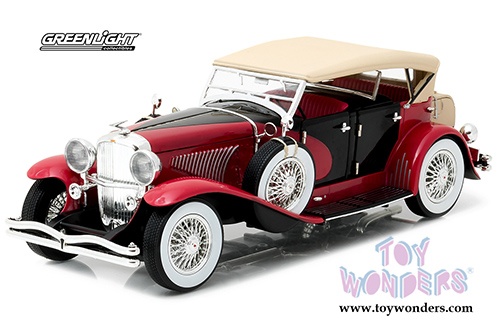 Greenlight - Duesenberg II SJ  (1934, 1/18 scale diecast model car, Red and Black) 12995