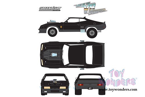 Greenlight Hollywood - Last of the V8 Interceptors Ford Falcon XB Hardtop (1973, 1/18 scale diecast model car, Black) 12996