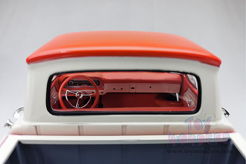 Sun Star - Ford F-100 Custom Cab Pickup (1965, 1/18 scale diecast model car, Orange/Cream) 1301